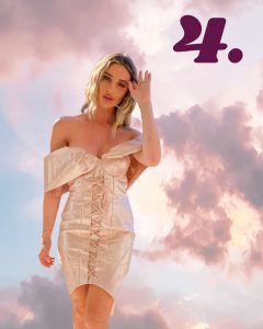 Pink metallic corset dress