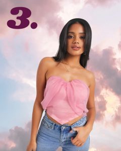 Pink strapless corset top